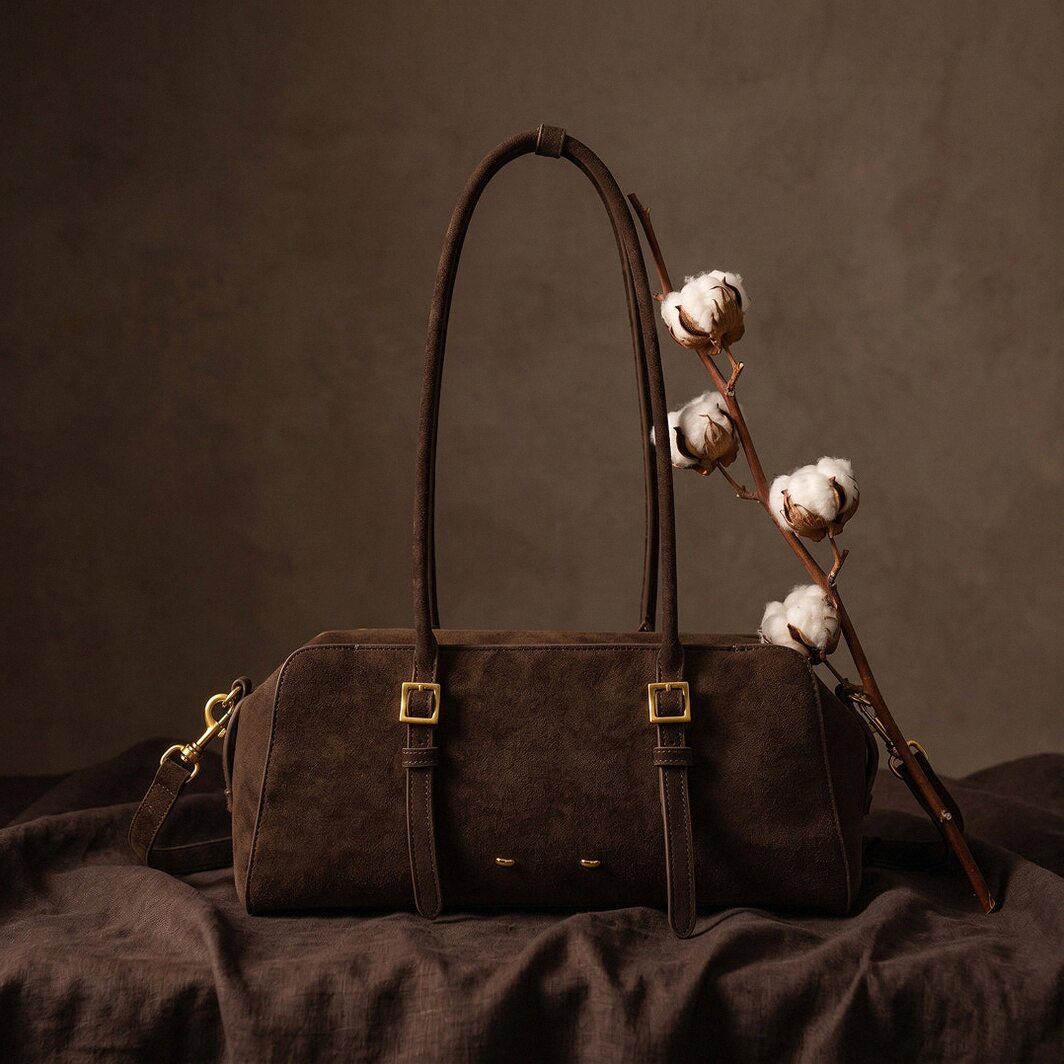 Rosette Suede Boston Bag